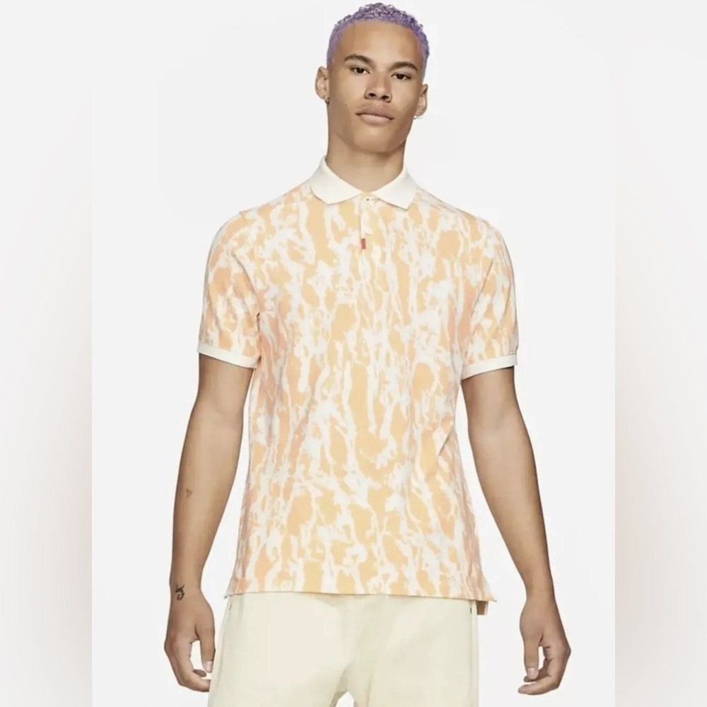 Nike The Polo Golf Tee Dri-Fit Pale‎ Golf Polo Yellow White SZ Med Men’s